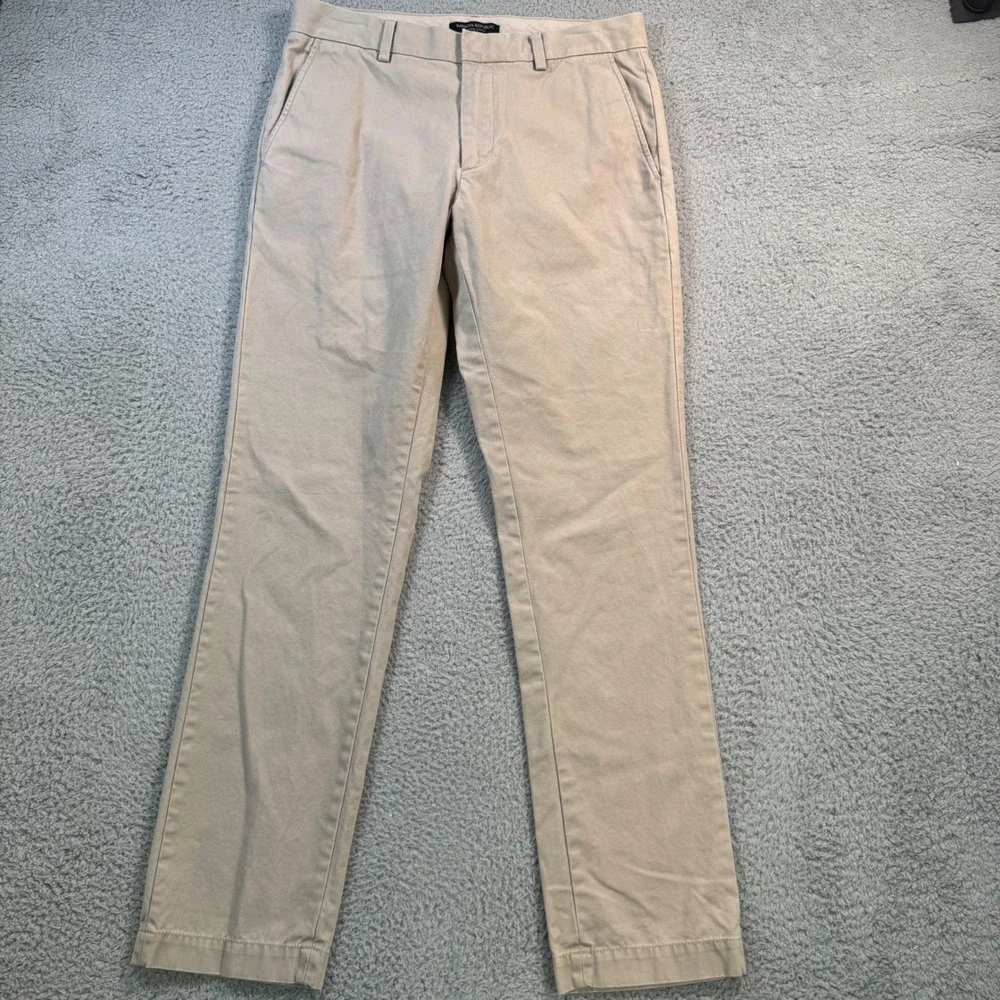 Banana Republic Aiden Chino Pants Mens 30x30 Khaki Beige‎ Slim Fit Cotton